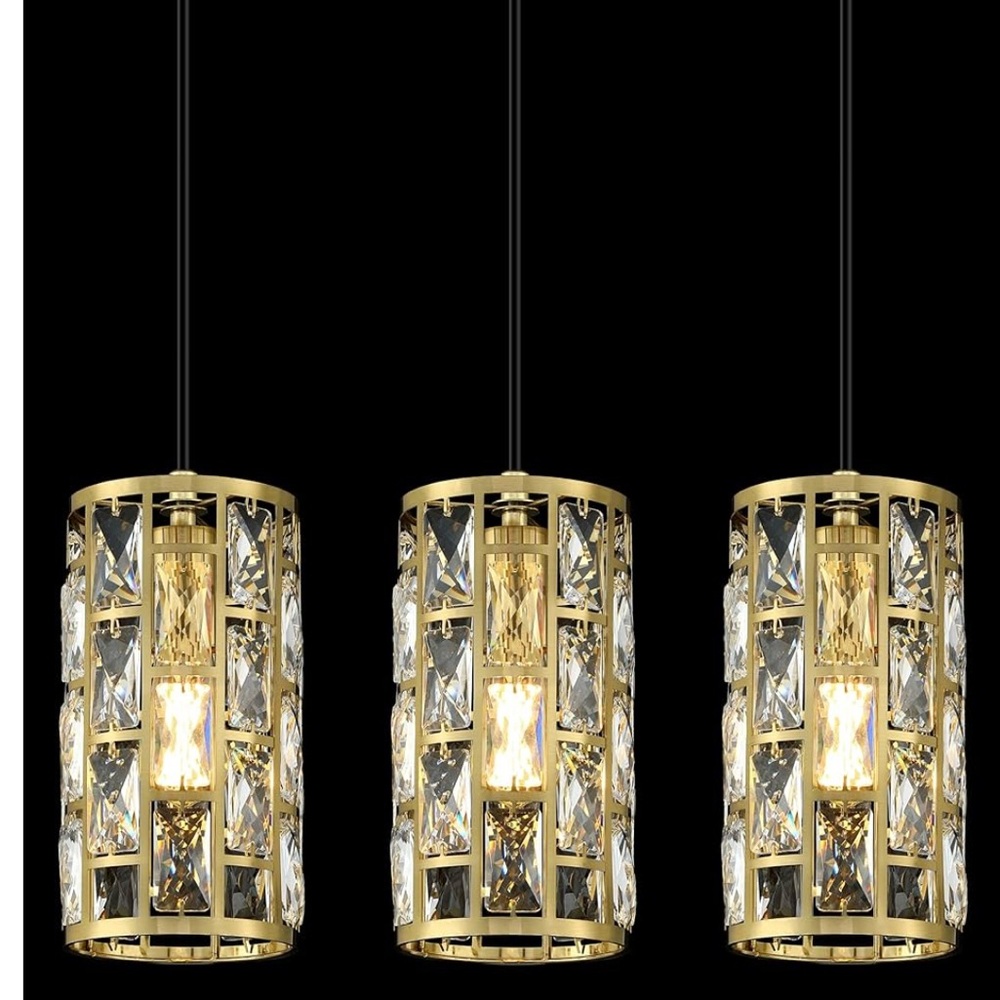Elegant Gold Crystal Lantern Set
